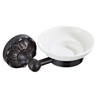 7Trees Wall-Mount Bathroom Soap Holder with Ceramic Dish, Oil-Rubbed Bronze