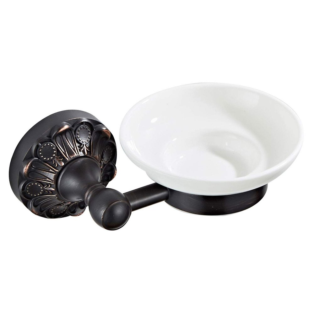 7Trees Wall-Mount Bathroom Soap Holder with Ceramic Dish, Oil-Rubbed Bronze
