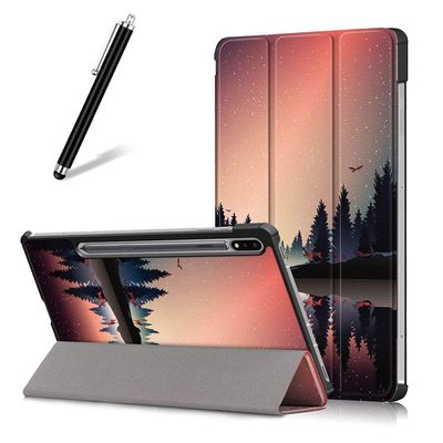 Artfeel Case for Samsung Galaxy Tab S7 Plus 12.4-inch 2020 T970/T975, Ultra-Thin PU Leather Folio Cover, Twilight