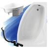 BADLAND FRIDA Corner Bathtub, White Acrylic, 150 x 100 cm, Right-Hand, 4-in-1 Complete Set with Premium Styrofoam Paneling and Chrome Automatic Drain, Made in EU view 1