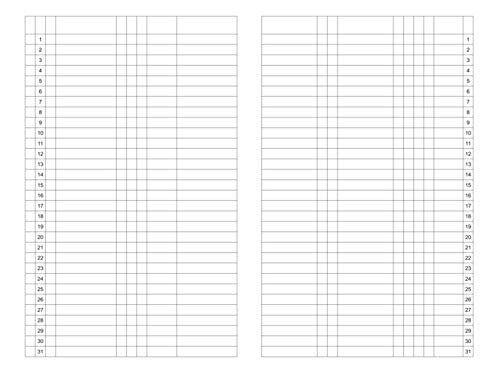 X17 A5 Vertical Tracker List Insert