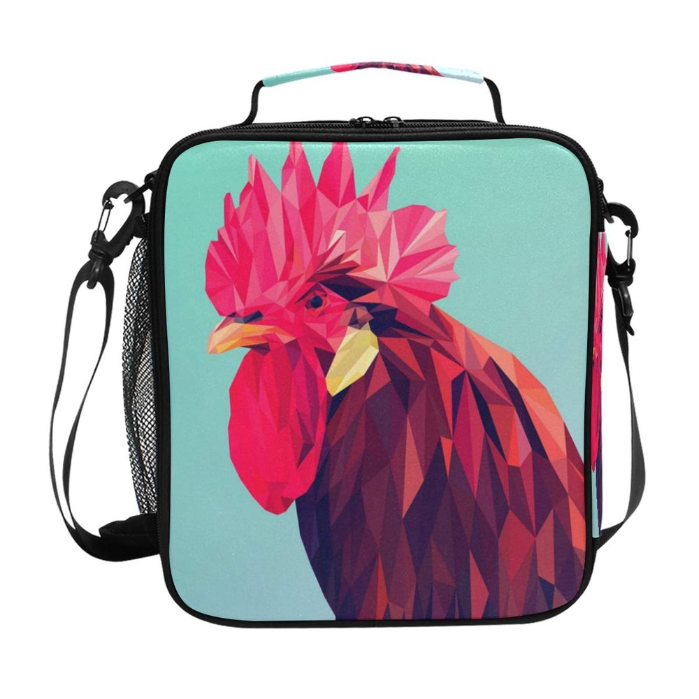 MONTOJ Insulated Lunch Bag, Rooster Design, Waterproof