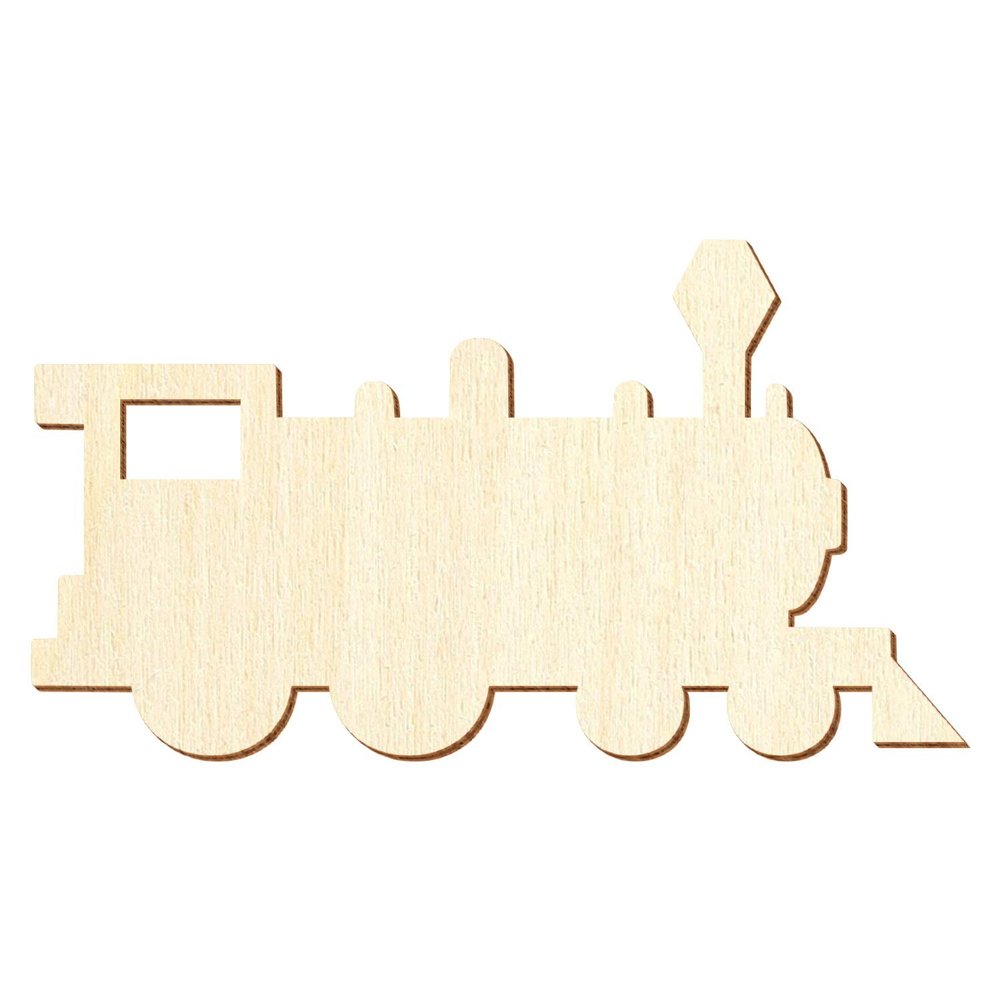 Wooden Locomotive V2 for Crafts and Décor, 5–50 cm, 1 Piece, 5 cm Wide