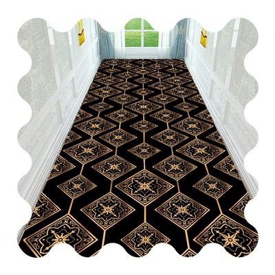 ZRUYI Runner Rug for Hallway, Corridor, and Entryway, 3D-Printed Black Minimalist Wear-Resistant Carpet, Custom Size (Color: A, Size: 1.4 x 7 m)