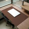 Multifunctional Desk Mat and Mouse Pad, Beveled Edge, Non-Slip Waterproof Soft Leather, 70 x 40 cm, Brown view 1