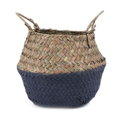 Decorative Seagrass Rattan Basket for Hanging Plants, Storage, or Laundry