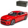 GT Spirit Dodge Charger Hellcat Sedan Red, 2016–No. 280, 1:18 Model Car with Custom License Plate view 1