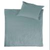 jilda-tex Lisbon Organic Cotton Stone-Washed Bedding Set, 100% Organic Cotton, Crinkle Look, Raised Border, MADE IN GREEN, Stone Blue, 135 x 200 cm view 1