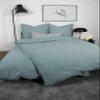 jilda-tex Lisbon Organic Cotton Stone-Washed Bedding Set, 100% Organic Cotton, Crinkle Look, Raised Border, MADE IN GREEN, Stone Blue, 135 x 200 cm view 2