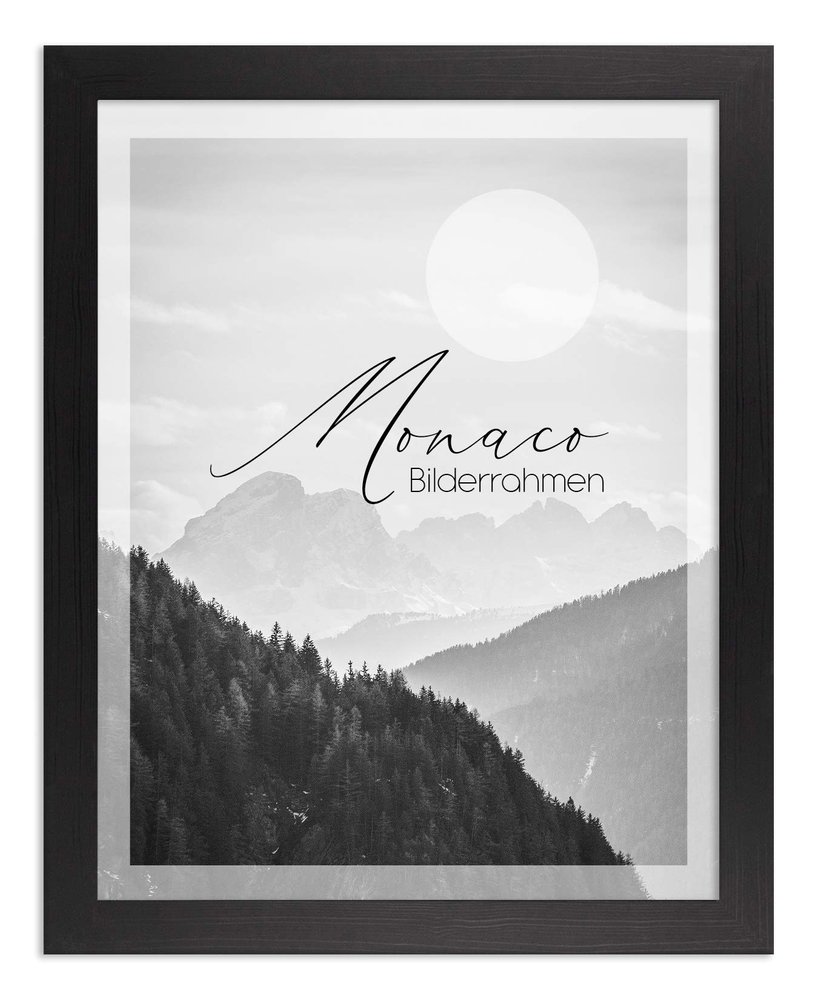 BIRAPA Monaco Wood Picture Frame 50 x 90 cm, Black Grain