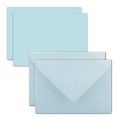 500 Individual Card-and-Envelope Sets, A7/C7, Light Blue