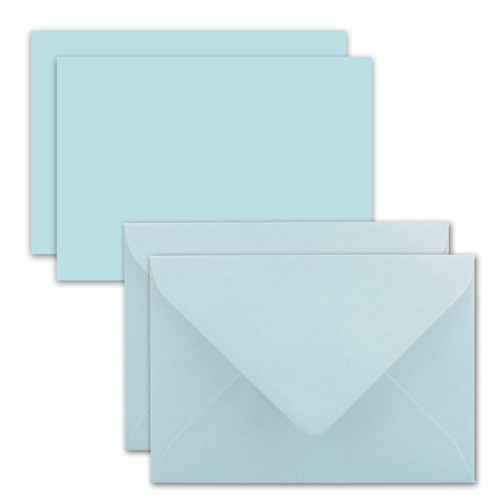500 Individual Card-and-Envelope Sets, A7/C7, Light Blue