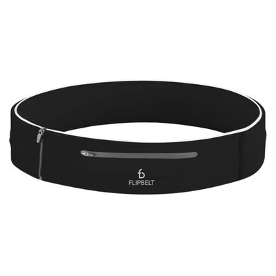 FlipBelt Elite Running Belt for Phone and Small Essentials, Water-Resistant, Size L, Black