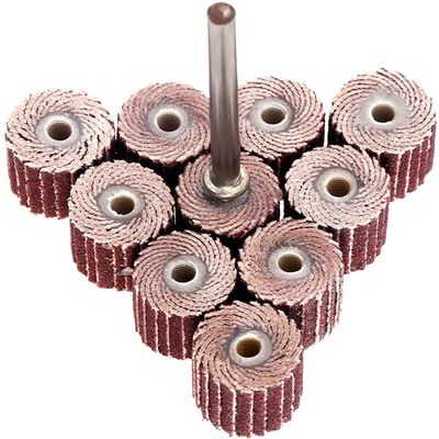 Utoolmart 240-Grit Abrasive Wheel Heads, 30 x 20 x 6 mm, Stainless Steel Handle, with Mandrel, 10-Pack