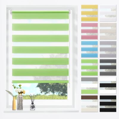 SBARTAR Green Double Roller Blind 80 x 150 cm (Fabric Width 80 cm)