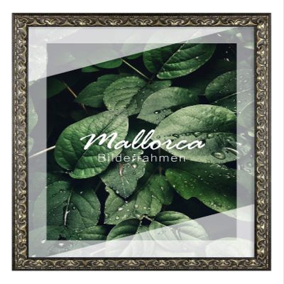 BIRAPA Mallorca Wooden Picture Frame, 21 x 28 cm, Black/Silver, with Anti-Glare Acrylic Glazing