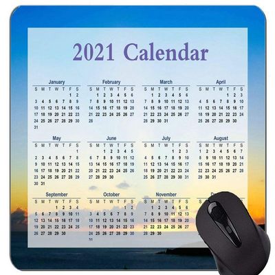 2021 Calendar Gaming Mouse Pad, Sea Dawn Sky Sunset