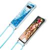 CaseLover Crossbody Phone Case for Samsung Galaxy S10+, Glitter Liquid Quicksand Clear Silicone Case with Adjustable Lanyard, Blue view 4