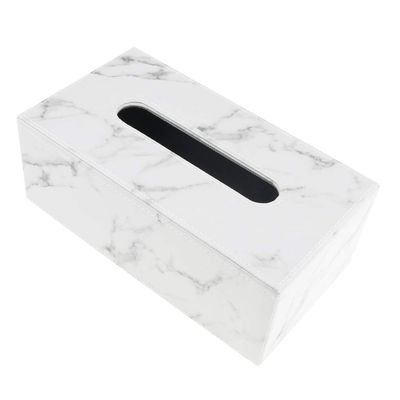 Inzopo Rectangular PU Leather Tissue Dispenser, Napkin Holder, Table Decor, Marble L