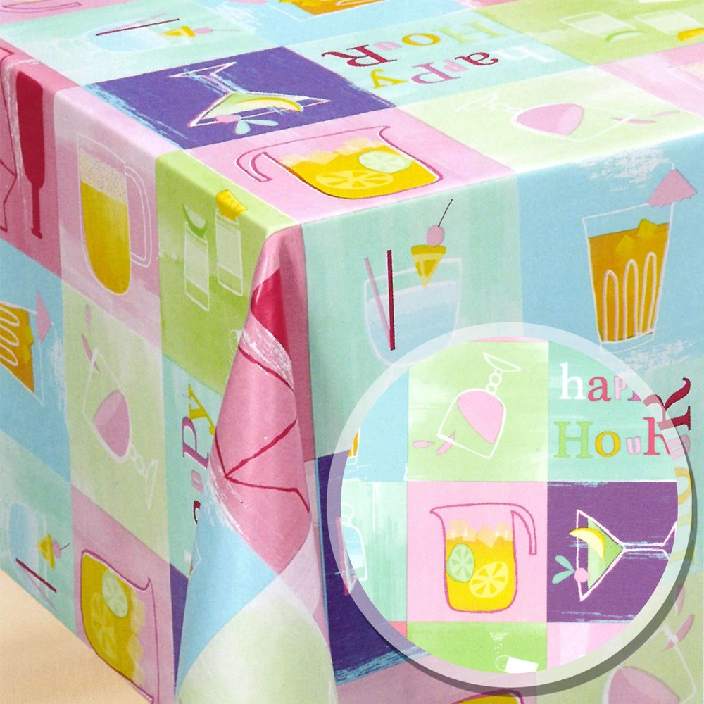Melody Oilcloth Tablecloth 200 x 140 cm Rectangular, Party Multicolor #6163-02