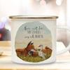Ilka Parey Wandtattoo-Welt Enamel Camping Mug with Fox and Goose Couple view 1