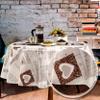 Melody Oilcloth Tablecloth 160 x 140 cm Rectangular, Coffee Sack #6140-02 view 1