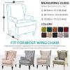 Mingfuxin Stretch Wingback Armchair Cover, Elastic Jacquard, Velvet, Silver Gray view 3