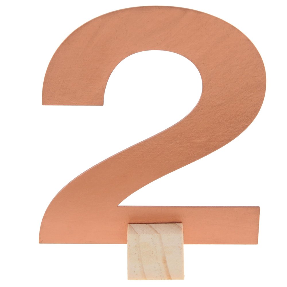 Santex 6836-2 Table Number 2, 15 cm, Rose Gold
