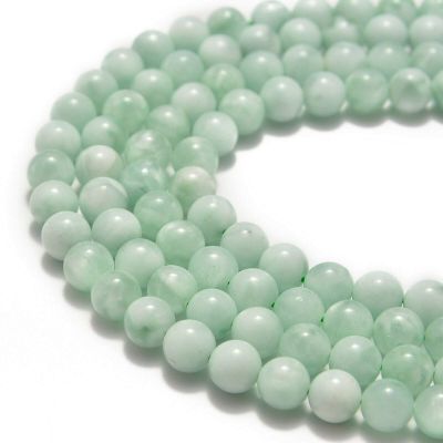 JM Design Green Moonstone Smooth Round Beads, 8 mm, 39.4 cm Strand