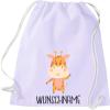 Kleckerliese Kids' Gym Bag for School & Kindergarten, Personalized Giraffe, Lavender view 1