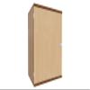 Hinged-Door Cabinet, 1 Decorative Shelf, Lockable, Lock on Right, 600x425x768, Beech/Walnut view 1