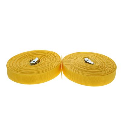 MroMax 12 m x 2.5 cm Cargo Tie-Down Strap with Cam Buckle, 150 kg Working Load, Yellow, 2-Pack