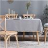Nordic Modern Solid Cotton-Linen Tablecloth, Blue Lake, 160 x 160 cm view 2