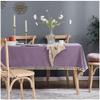 Nordic Modern Solid Cotton-Linen Tablecloth, Blue Lake, 160 x 160 cm view 3