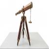 Antique Vintage 1915 Brass Nautical Spyglass Telescope on Wooden Tripod view 3