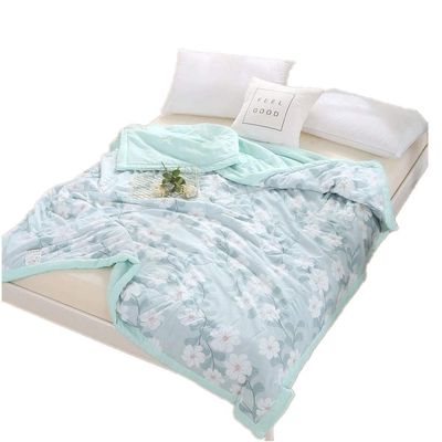 FANSU Floral Quilted Microfiber Bedspread, Reversible, 140 x 200 cm