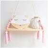 GJSN Wall-Mounted Shelf, Three-Tier Storage Rack, Pink view 2