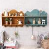 GJSN Geometric Wall-Mounted Iron Shelf, White and Blue view 3