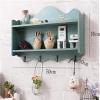 GJSN Geometric Wall-Mounted Iron Shelf, White and Blue view 4