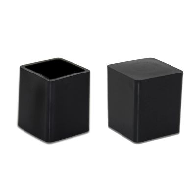 Flyshop Square Chair Leg Caps, 20 x 20 mm, Black, 24-Pack