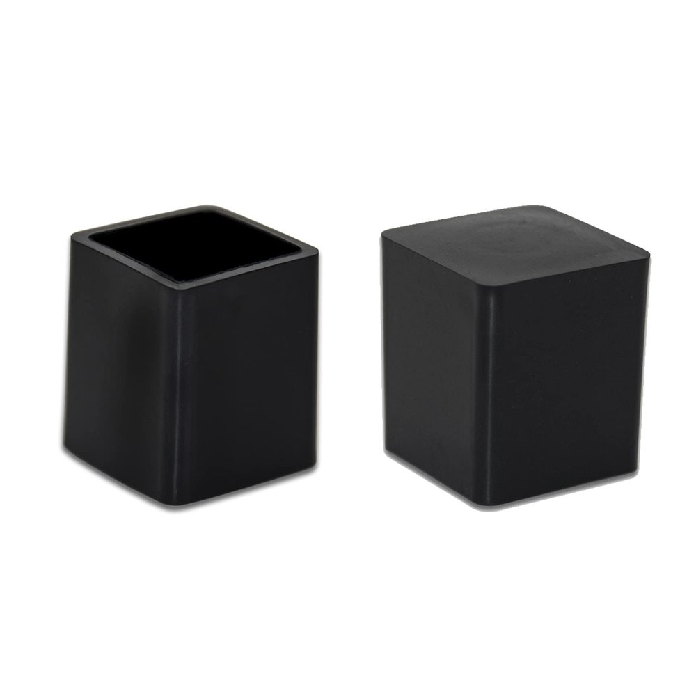 Flyshop Square Chair Leg Caps, 20 x 20 mm, Black, 24-Pack