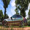 3D Magic Holographic Glitter MATT Foil - Anthracite with Flakes - Rainbow Pattern 10x10 view 3