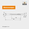 HECO-TOPIX-plus Wood Screw 5 x 90 mm, Countersunk Head, Partial Thread, Yellow Zinc-Plated, 200 Pack view 2