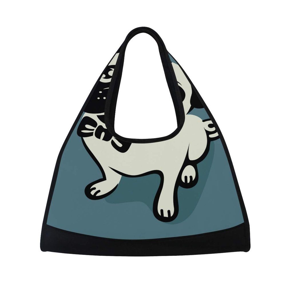 MONTOJ Cartoon Bulldog Sports Gym Bag for Women