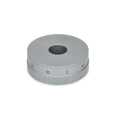 Scale Ring, 30 mm Diameter, Satin Chrome-Plated Steel, with Scale, without Friction Ring, 12 mm Bore