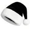 KONVINIT Black Plush Santa Hat with Thick Fur Trim for Adults view 1