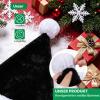 KONVINIT Black Plush Santa Hat with Thick Fur Trim for Adults view 4