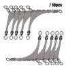 Durable Stainless Steel Three-Way Fishing Swivels, 10-Piece (Size 2) view 2