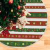 ALAZA Merry Christmas Tree Skirt, Green Striped, Large Wicker Christmas Tree Mat view 1