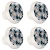 EZIOLY Goldfish Blackmoor Round Cabinet Knobs for Kitchen Cabinets, 4-Pack, White Handles view 2